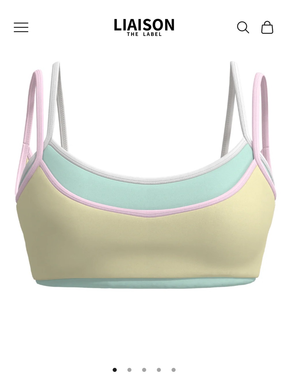 NWT Liaison the Label Multi-Color Double Layer Scoop Bra - Daydream